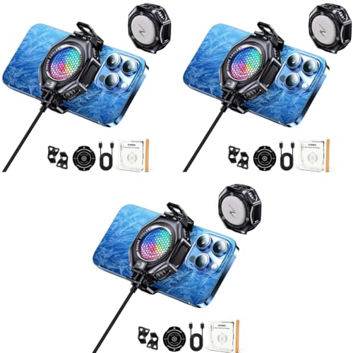 ZORBES® Phone Cooler Gaming Fan Magnetic Mobile with 3 Level Modes RGB LED Clips Radiator Case for iPhone Android Smartphone 3PCS ZORBES® Phone Cooler Gaming Fan Magnetic Mobile with 3 Level Modes RGB LED Clips Radiator Case for iPhone Android Smartphone 3PCS